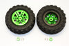 Plastic 6 Poles Simulation Wheels In Black Screws With  1.9" Crawler Tire & 12mm Hex Tool - 1Pr