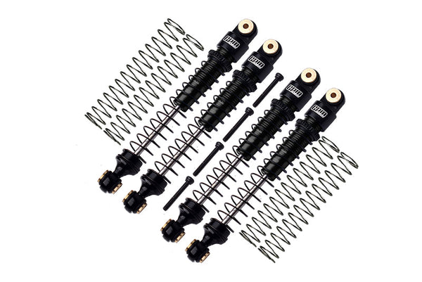 Aluminum 6061-T6 Front And Rear Dampers Shock Absorbers 49mm For Axial 1/24 AX24 XC-1 4WS Crawler Brushed RTR AXI00003 Upgrades - Black