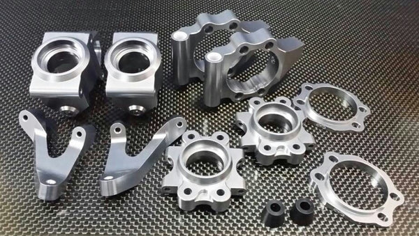 HPI Baja 5B RTR, 5B SS, 5T Aluminum Front + Rer Knuckle Arms - 2Prs Gray Silver