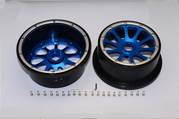 HPI Baja 5B RTR, 5B SS, 5T Nylon Front Rims Frame With Aluminum 10 Poles Pattern - 1Pr Set Blue