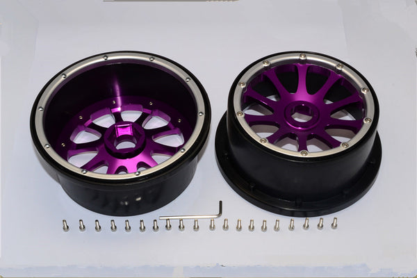 HPI Baja 5B RTR, 5B SS, 5T Nylon Front Rims Frame With Aluminum 10 Poles Pattern - 1Pr Set Purple