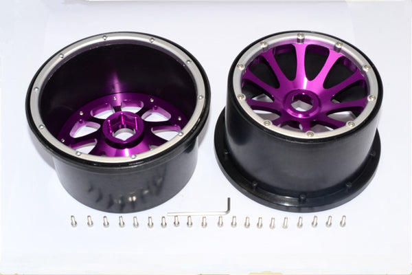 HPI Baja 5B RTR, 5B SS, 5T Nylon Rear Rims Frame With Aluminum 10 Poles Pattern - 1Pr Set Purple