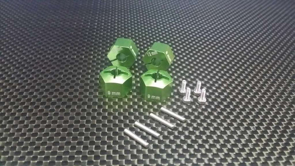 HPI Bullet 3.0 Nitro & Bullet Flux Aluminum Hex Adapter 12mm Diameter With 9mm Thickness - 4 Pcs Set Green