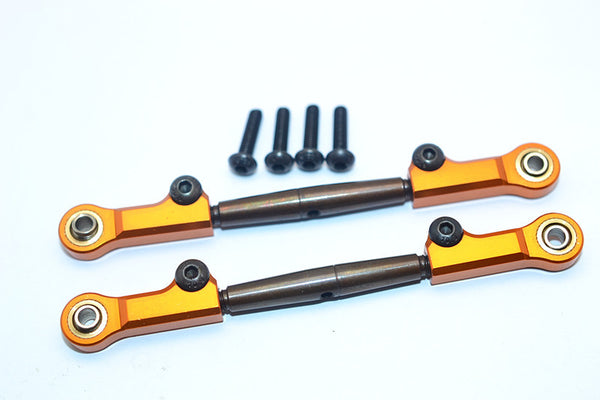 HPI Bullet Nitro 3.0 Spring Steel Front Adjustable Tie Rod With Aluminum Ends (4mm Anti Cross-Thread, To Extend 73mm-80mm) - 1Pr Set Gold