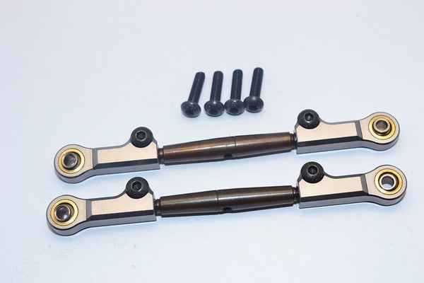 HPI Bullet Nitro 3.0 Spring Steel Front Adjustable Tie Rod With Aluminum Ends (4mm Anti Cross-Thread, To Extend 73mm-80mm) - 1Pr Set Gray Silver