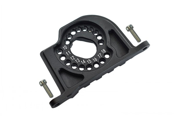 Losi 1:10 Baja Rey / Rock Rey Aluminum Motor Mount Plate With Heat Sink Fins - 1Pc Set Black