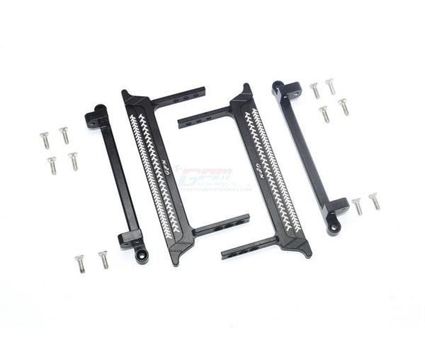 Tamiya CC01 Aluminum Side Steps (Reticulated Pattern) - 16Pc Set Black