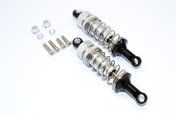 Tamiya CC01 Nylon Rear Ball Top Damper (70mm) With Alloy Body & Ball Ends - 1Pr Set Silver