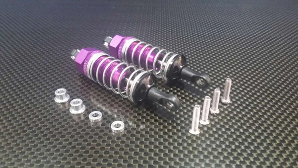 Tamiya CC01 Nylon Rear Ball Top Damper (70mm) With Washers & Screws - 1Pr Set Purple