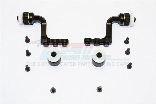 Tamiya CC01 Aluminum Front+Rear Magnet Body Mount For CC01 Mitsubishi Pajero - 1 Set Black