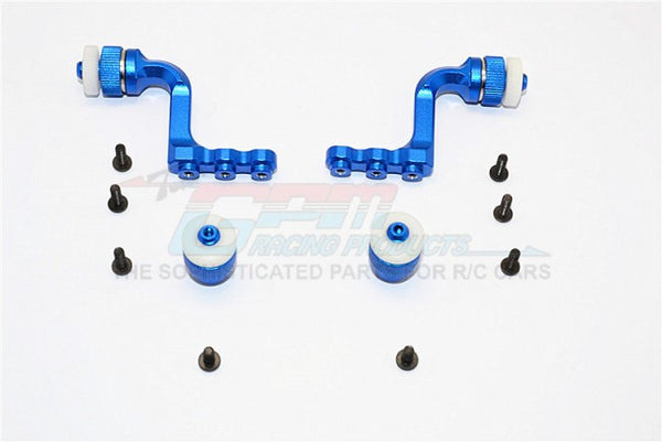 Tamiya CC01 Aluminum Front+Rear Magnet Body Mount For CC01 Mitsubishi Pajero - 1 Set Blue