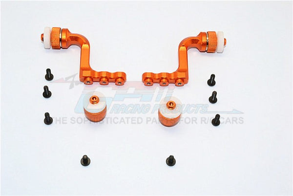 Tamiya CC01 Aluminum Front+Rear Magnet Body Mount For CC01 Mitsubishi Pajero - 1 Set Orange