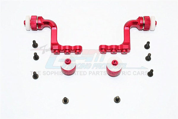 Tamiya CC01 Aluminum Front+Rear Magnet Body Mount For CC01 Mitsubishi Pajero - 1 Set Red