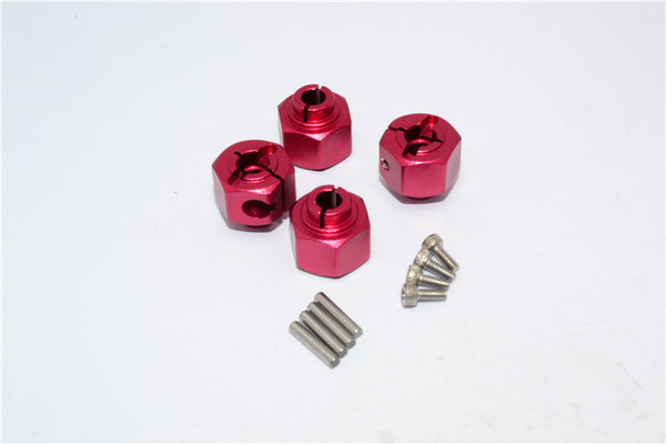 HPI Crawler King Aluminum Hex Adapter (12X8mm) - 4Pcs Set Red