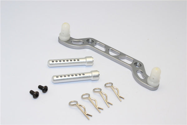 HPI Crawler King Aluminum Front Body Mount With Delrin Posts - 1Pc Set Gray Silver