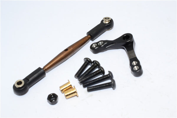 HPI Crawler King Aluminum Servo Saver & Tie Rod - 2Pcs Set Black