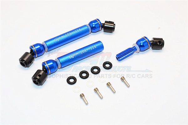 HPI Crawler King Steel+Aluminum Front & Rear Main Drive Shaft (104mm-114mm) - 1Pr Set Blue