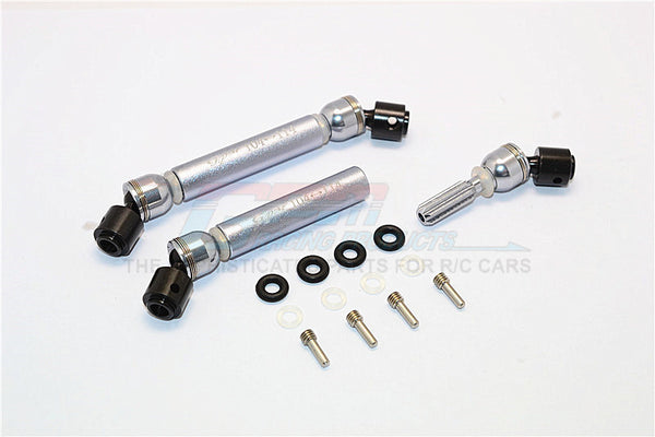 HPI Crawler King Steel+Aluminum Front & Rear Main Drive Shaft (104mm-114mm) - 1Pr Set Gray Silver