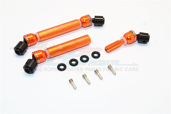 HPI Crawler King Steel+Aluminum Front & Rear Main Drive Shaft (104mm-114mm) - 1Pr Set Orange