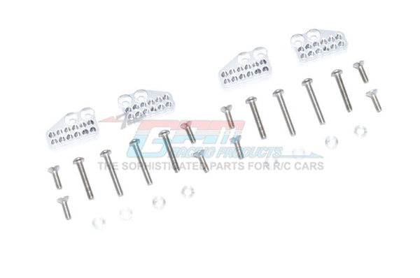 Axial Capra 1.9 Unlimited Trail Buggy Aluminum Front & Rear Shock Mount - 28Pc Set Silver
