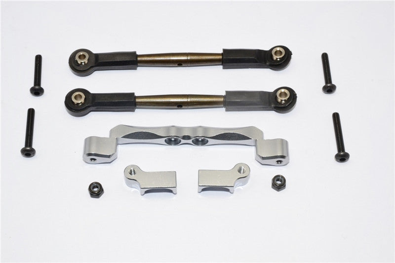 Traxxas Craniac Aluminum Front Mount Holder & Spring Steel Tie Rod - 1 Set Gray Silver