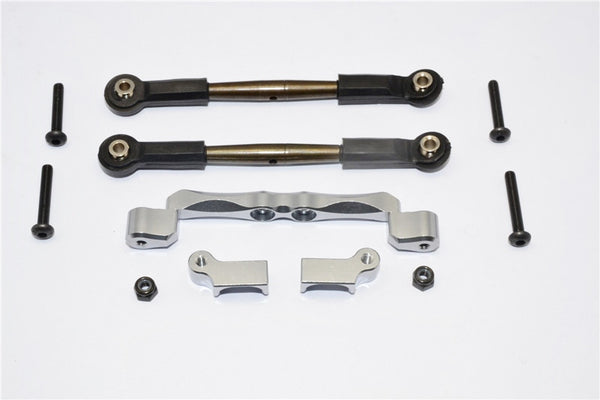 Traxxas Craniac Aluminum Front Mount Holder & Spring Steel Tie Rod - 1 Set Gray Silver