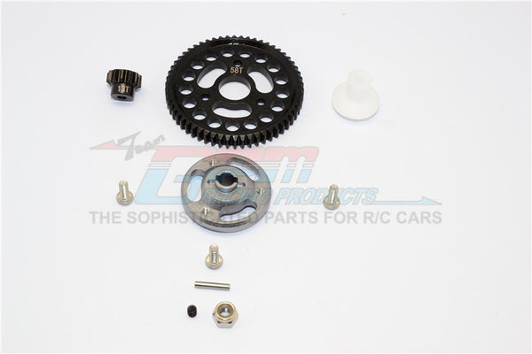 Traxxas Craniac Aluminum Spur Gear Adapter+Steel Gear 58T & 13T - 1 Set Gray Silver