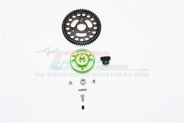 Traxxas Craniac Aluminum Spur Gear Adapter+Steel Gear 58T & 13T - 1 Set Green