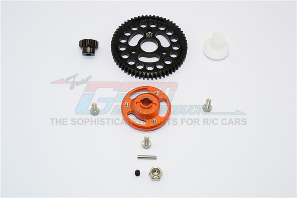 Traxxas Craniac Aluminum Spur Gear Adapter+Steel Gear 58T & 13T - 1 Set Orange