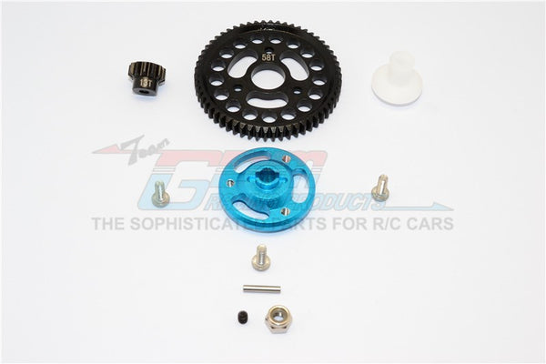 Traxxas Craniac Aluminum Spur Gear Adapter+Steel Gear 58T & 13T - 1 Set Sky Blue