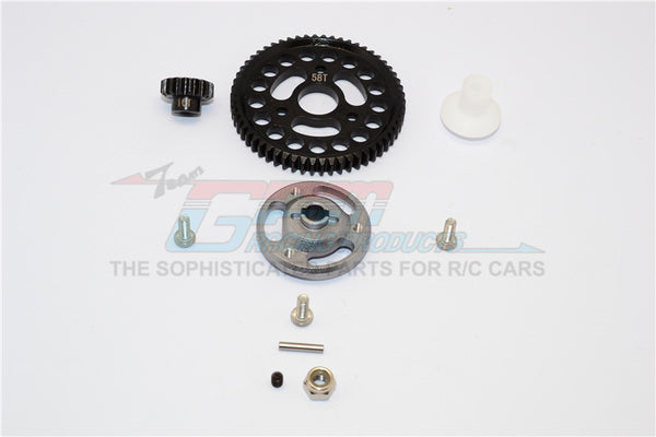 Traxxas Craniac Aluminum Spur Gear Adapter+Steel Gear 58T & 16T - 1 Set? Gray Silver