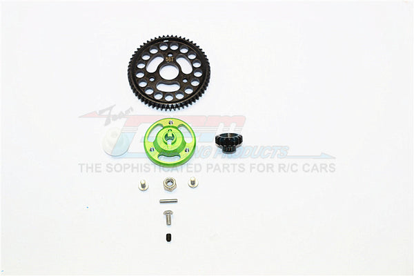 Traxxas Craniac Aluminum Spur Gear Adapter+Steel Gear 58T & 17T - 1 Set Green