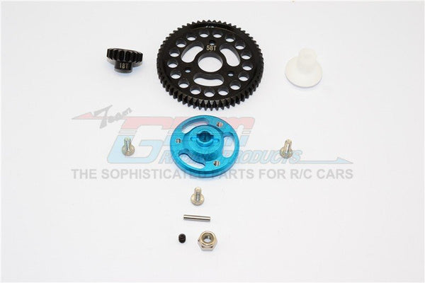 Traxxas Craniac Aluminum Spur Gear Adapter+Steel Gear 58T & 18T - 1 Set Sky Blue - JTeamhobbies
