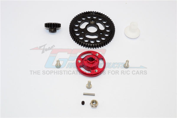 Traxxas Craniac Aluminum Spur Gear Adapter+Steel Gear 58T & 19T - 1 Set Red