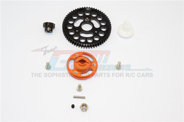 Traxxas Craniac Aluminum Spur Gear Adapter+Steel Gear 60T & 13T - 1 Set Orange