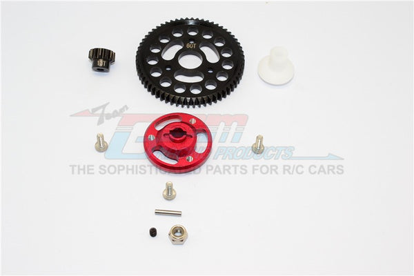 Traxxas Craniac Aluminum Spur Gear Adapter+Steel Gear 60T & 13T - 1 Set Red