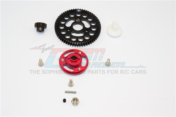 Traxxas Craniac Aluminum Spur Gear Adapter+Steel Gear 60T & 14T - 1 Set Red