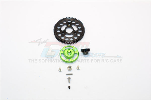 Traxxas Craniac Aluminum Spur Gear Adapter+Steel Gear 60T & 15T - 1 Set Green