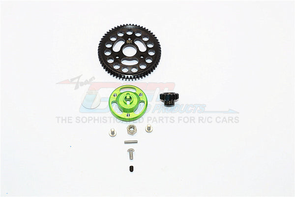 Traxxas Craniac Aluminum Spur Gear Adapter+Steel Gear 60T & 16T - 1 Set Green