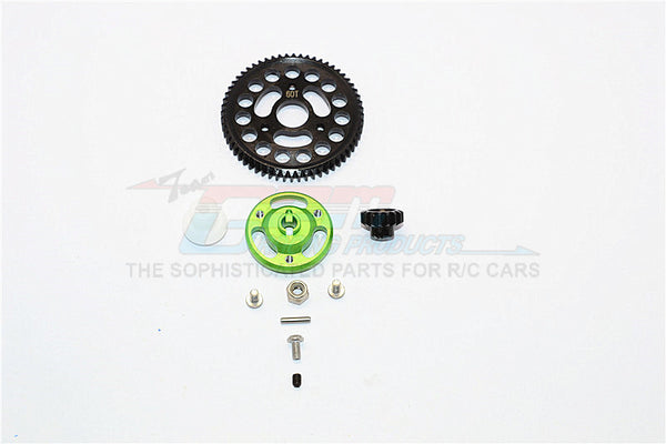 Traxxas Craniac Aluminum Spur Gear Adapter+Steel Gear 60T & 17T - 1 Set Green