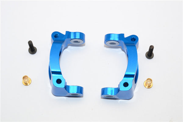 Tamiya DF-02 Aluminum Front C-Hub With Delrin Collars - 1Pr Set Blue