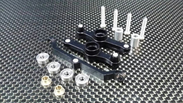 Tamiya DF-02 Aluminum Steering Assembly With Bearings - 3 Pcs Set Black