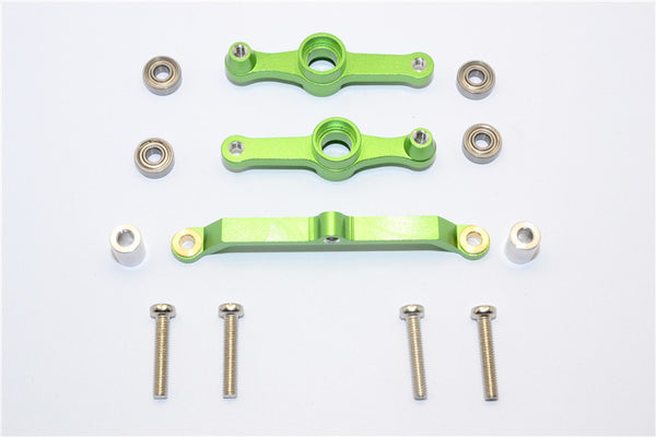 Tamiya DF-02 Aluminum Steering Assembly With Bearings - 3Pcs Set Green