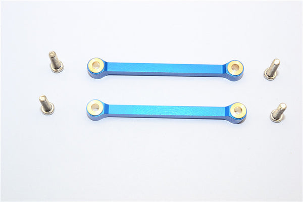 Tamiya DF-02 Aluminum Front Upper Arm (Tie Rod Design) With Screws & Bronze Collars - 1Pr Set Blue