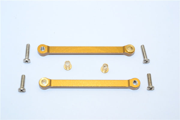 Tamiya DF-02 Aluminum Rear Upper Arm (Tie Rod Design) With Bronze Collars - 1Pr Set Golden Black