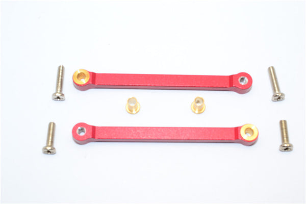 Tamiya DF-02 Aluminum Rear Upper Arm (Tie Rod Design) With Bronze Collars - 1Pr Set Red