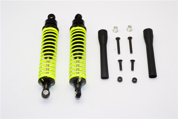 Tamiya DF-02 Aluminum Rear Adjustable Spring Damper (100mm) With Aluminum Collars & Screws & Plastic Black Dust-Proof - 1Pr Set Black