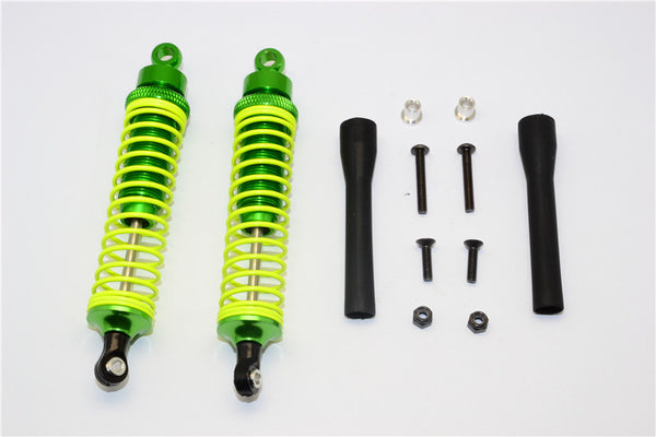 Tamiya DF-02 Aluminum Rear Adjustable Spring Damper (100mm) With Aluminum Collars & Screws & Plastic Black Dust-Proof - 1Pr Set Green