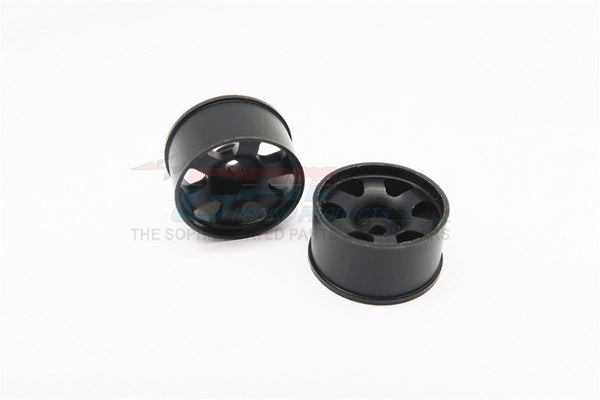 Kyosho Mini-Z AWD Delrin Rear Wide Ridge Rims (6P, 1.5mm Off Set, Width 11mm) - 1Pr Black