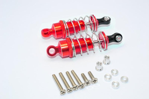1/10 Touring - Aluminum Ball Top Damper (60mm) With Aluminum Collars & Washers & Screws - 1Pr Set Red